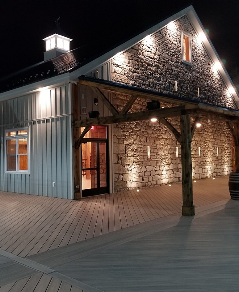 Beautiful outdoor lighting on a home